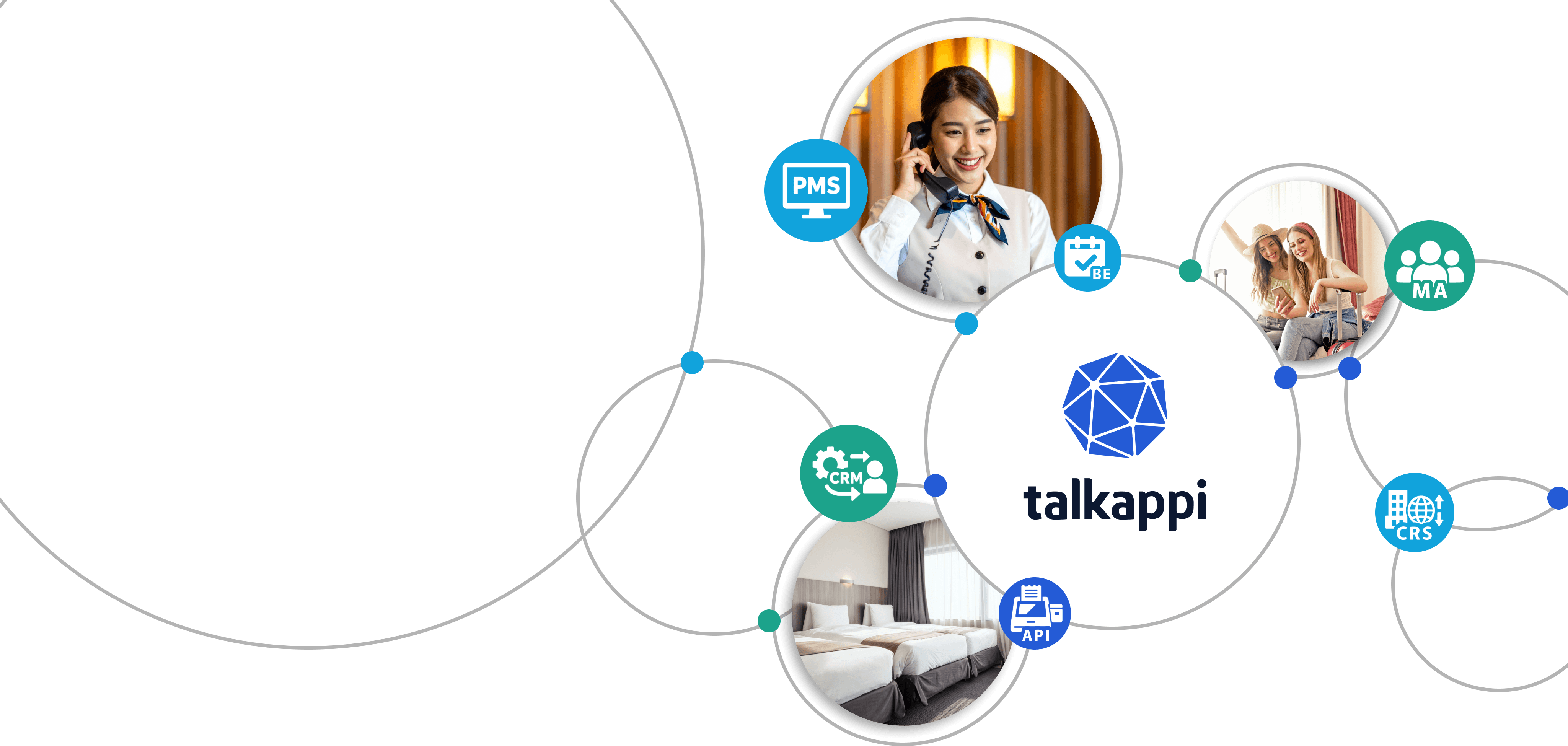 観光業のおもてなしDXを実現する talkappi のサービスイメージ